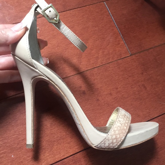 Sam Edelman Nude Snakeskin Heel Sandals - Picture 3 of 3